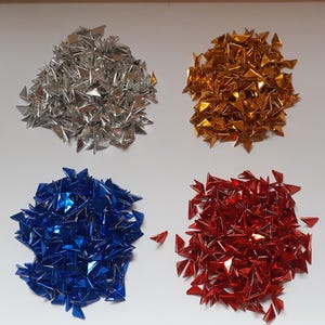 Pezzi triangolari origami 3D, dimensioni ridotte (1/128A4), piegati da carta stagnola, spedizione espressa gratuita ovunque