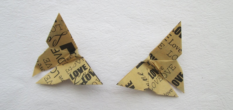 Vintage Love Wording Design 12.5 x 12.5 cm 5 x 5 inches Black Color only for 20.00 USD 200 Paper Origami Butterflies