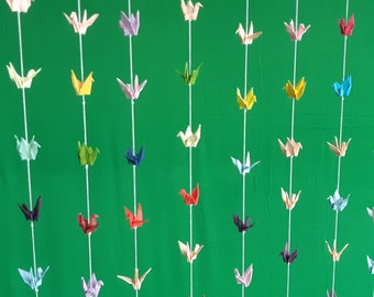 1,000 tiny paper cranes garland, 50 strands of 20, multi-colors, printing paper, hanging/wedding decoration, for USD 190.00, free shipping