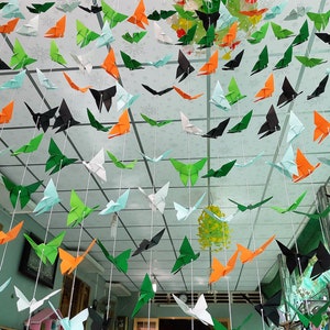 300 Paper Butterflies (4&quot; x 4&quot; paper size), 20 strands, set of 15, Multi-colors (CC080718), Wedding Decoration, USD89.00, free shipping