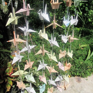 1.000 papieren kraanvogelslinger, 50 strengen van 20, gerecycled papier, hangende/bruiloft/feestdecoratie, alleen voor USD 229,90, gratis expresverzending
