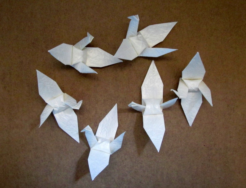 200 Tiny Paper Origami Cranes 2 X 2 Inches 5 X 5 Cm Shiny Ivory Color Only For Usd2790 Free Shipping Every Where