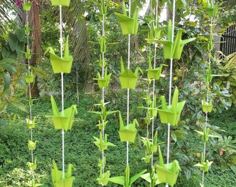 1,000 Paper Cranes Garland, Green (4" x 4" paper size), Wedding Decoration, only for USD 250.00, free express shipping every where