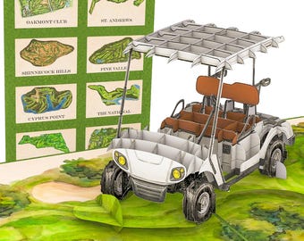 Golf Cart Pop Up Card