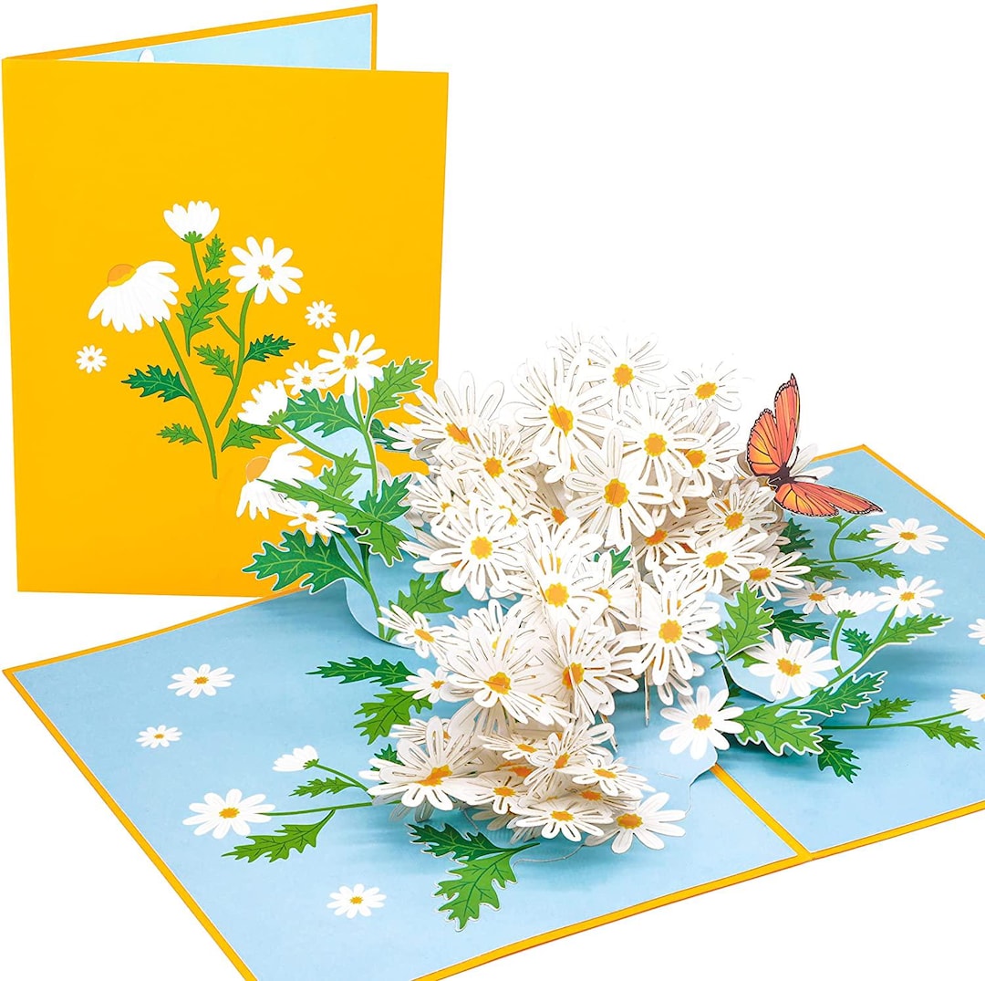 Daisy Flowers Pop up Card - Etsy