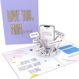Funny Mom Group Texting Pop Up Card