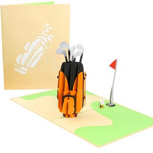 Golf Clubs Pop Up Card
