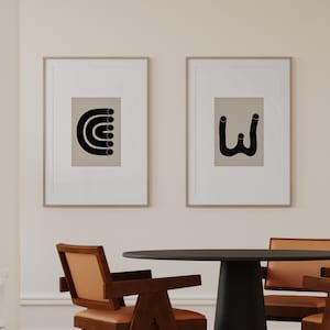 Japandi Wall Art Instant Download, Set of 2 Prints, Neutral Wall Decor, Minimal Art