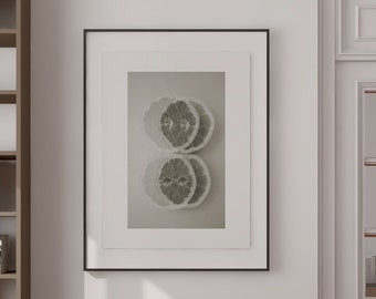 Art imprimable de fruit de double exposition, décor de mur moderne, décor minimaliste de cuisine, art gris, affiche abstraite de photographie, ORANGE PRINT