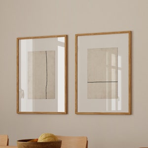 Japandi Wall Art Set: Abstract Minimalist Prints (Digital Download)