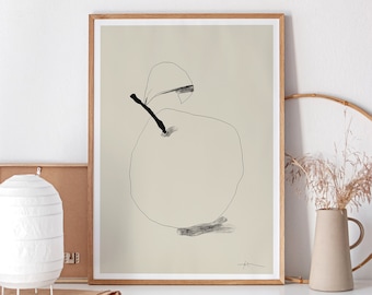 Pear Line Art Print: Minimalist Kitchen Decor (Digital Download)