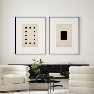 Zen Wall Decor, Neutral Abstract Art Set of 2 Prints, Japandi Wall Art Downloadable Prints