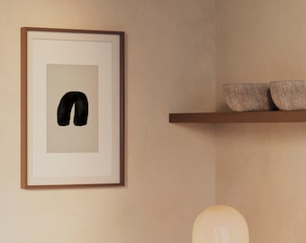 Wabi Sabi Black Line Art Print: Beige Minimalist Poster (Digital Download)