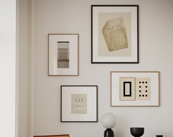 Minimalist Gallery Wall Art Set: Modern Abstract Prints (Digital Download)