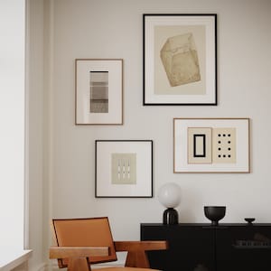 Minimalist Wall Art, Gallery Wall Set of 4, Modern Printable Wall Art, Neutral Wall Art, Abstract Downloadable Art Print Set