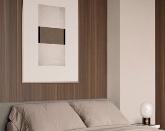 Neutral Japandi Geometric Art Print: Beige Brown Scandinavian Decor (Digital Download)
