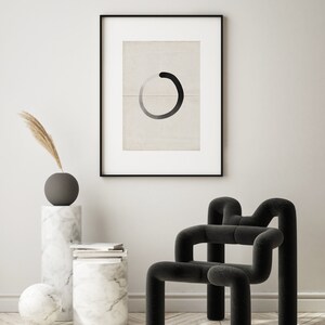 ZEN CIRCLE Printable Art, Black Beige Geometric Art Print, Abstract Gallery Wall Decor, Minimalist Print, Scandinavian Poster, ABSTRACT/611
