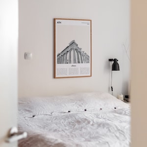ATHENS Printable Poster, Modern Parthenon Print, Minimalist Travel Poster, Modern City Poster, Athens Typography Art, Modern Travel Gift