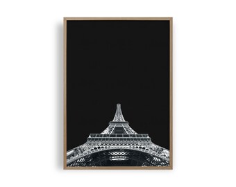 Eiffel Tower Print: Paris Black and White Minimalist Art (Digital Download)