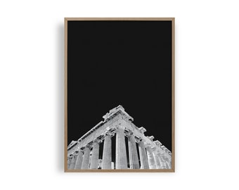 ATHENS Printable Poster, Modern Parthenon Print, Minimalist Travel Poster, Modern City Poster, Athens Minimal Art, Modern Travel Gift, B&W