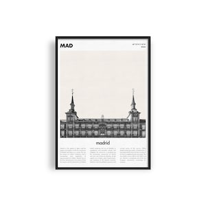 Madrid Travel Poster: Minimalist Spain City Art (Digital Download)