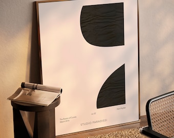 Black and White Abstract Art Print: Scandinavian Minimalist Decor (Digital Download)