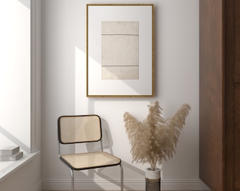 Japandi Beige Abstract Art Print: Minimalist Scandinavian Decor (Digital Download)
