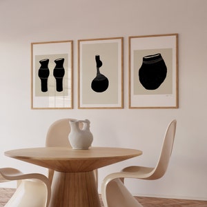 Abstract Line Pottery Printable Art, Modern Gallery Wall Decor, Minimalist Kitchen Black White Beige Art, Scandinavian Poster, POTTERY/03 image 4