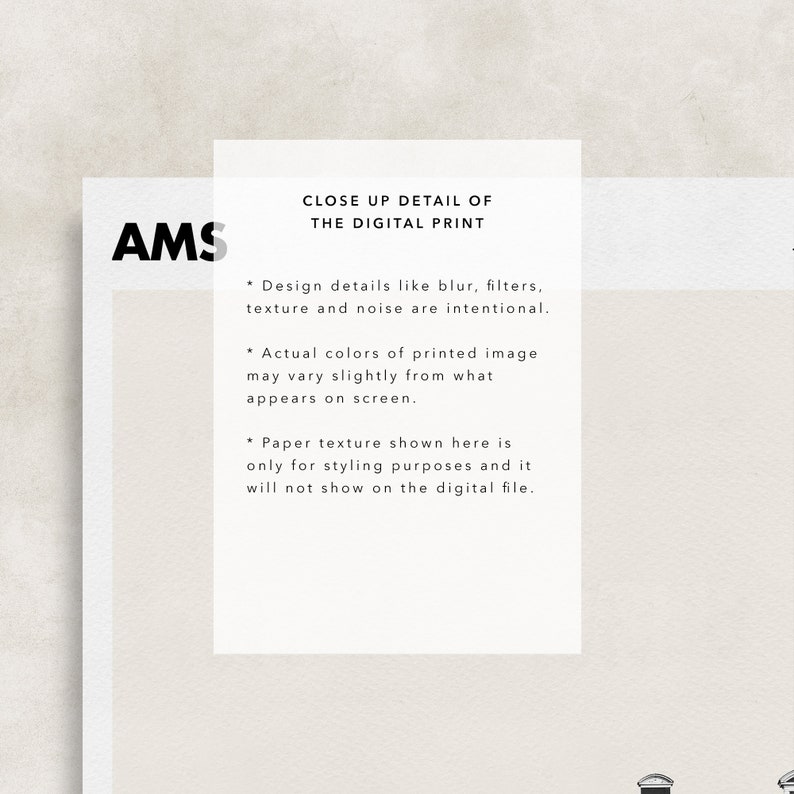 AMSTERDAM Printable Poster Minimalist Travel Poster Modern | Etsy