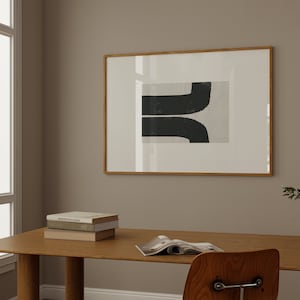 Black and White Abstract Line Art Print: Minimalist Scandinavian Decor (Digital Download)