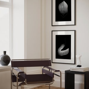 Abstract Black and White Print Set: Scandinavian Minimalist Decor (Digital Download)