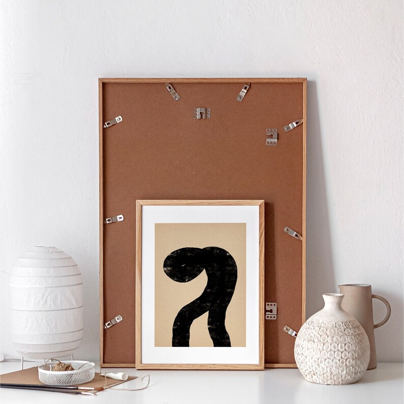 Abstract Line Printable Drawing Kraft Paper Art Print Modern Etsy