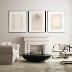 Japandi Art Prints Set: Abstract Geometric Scandinavian Decor (Digital Download)