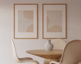 CURVES SET OF 2 Printable Art, Modern Abstract Gallery Decor, Minimalist Gallery Wall Art, Blush Pink Organic Form Art, Neutral Wall Decor