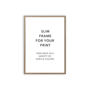 Minimalist Aluminum Poster Frame: Slim Black, White, Oak, Walnut