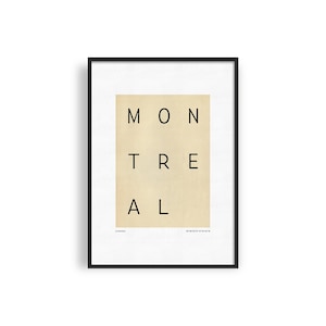 MONTREAL Printable Poster, Minimalist City Poster, Modern Travel Poster, Canada Typography City Art, Travel Gift, Minimalist Wall Decor