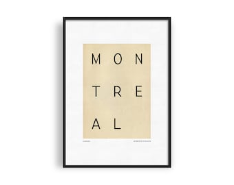 MONTREAL Printable Poster, Minimalist City Poster, Modern Travel Poster, Canada Typography City Art, Travel Gift, Minimalist Wall Decor