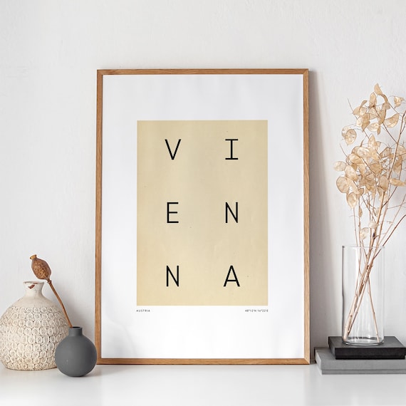 Vienna Austria Poster: Minimalist Typography City Art (Digital Download)