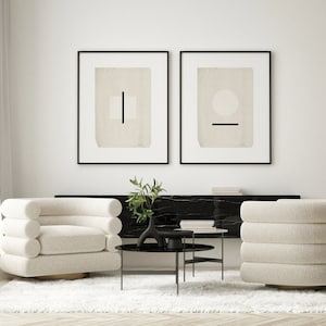 Abstract Geometric Print Set: Japandi Scandinavian Wall Art (Digital Download)