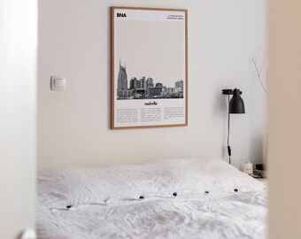 Nashville Skyline Poster: Minimalist Tennessee Travel Art (Digital Download)