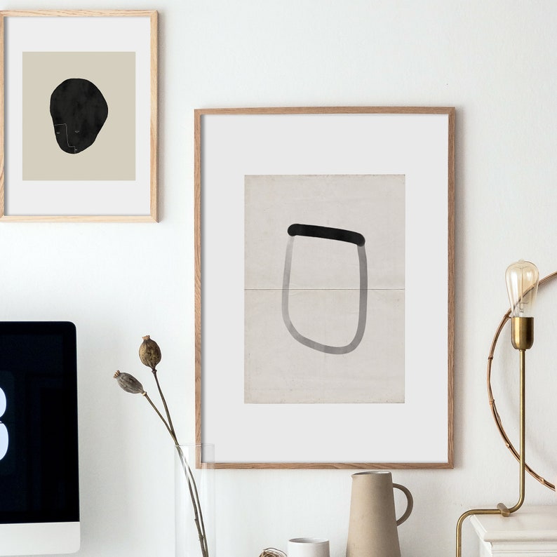MINIMALIST Printable Wall Art Black and White Art Print - Etsy