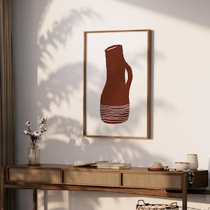 Terra Cotta Pottery Print: Abstract Geometric Art (Digital Download)