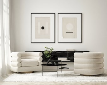 Abstract Japandi Art Prints: Scandinavian Minimalist Set (Digital Download)