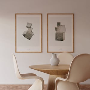 GEOMETRIC ART Set of 2 Printable Art, Modern Wall Decor, Minimalist Abstract Poster, Mineral Print, Gemstone Art Print, Contemporary Collage