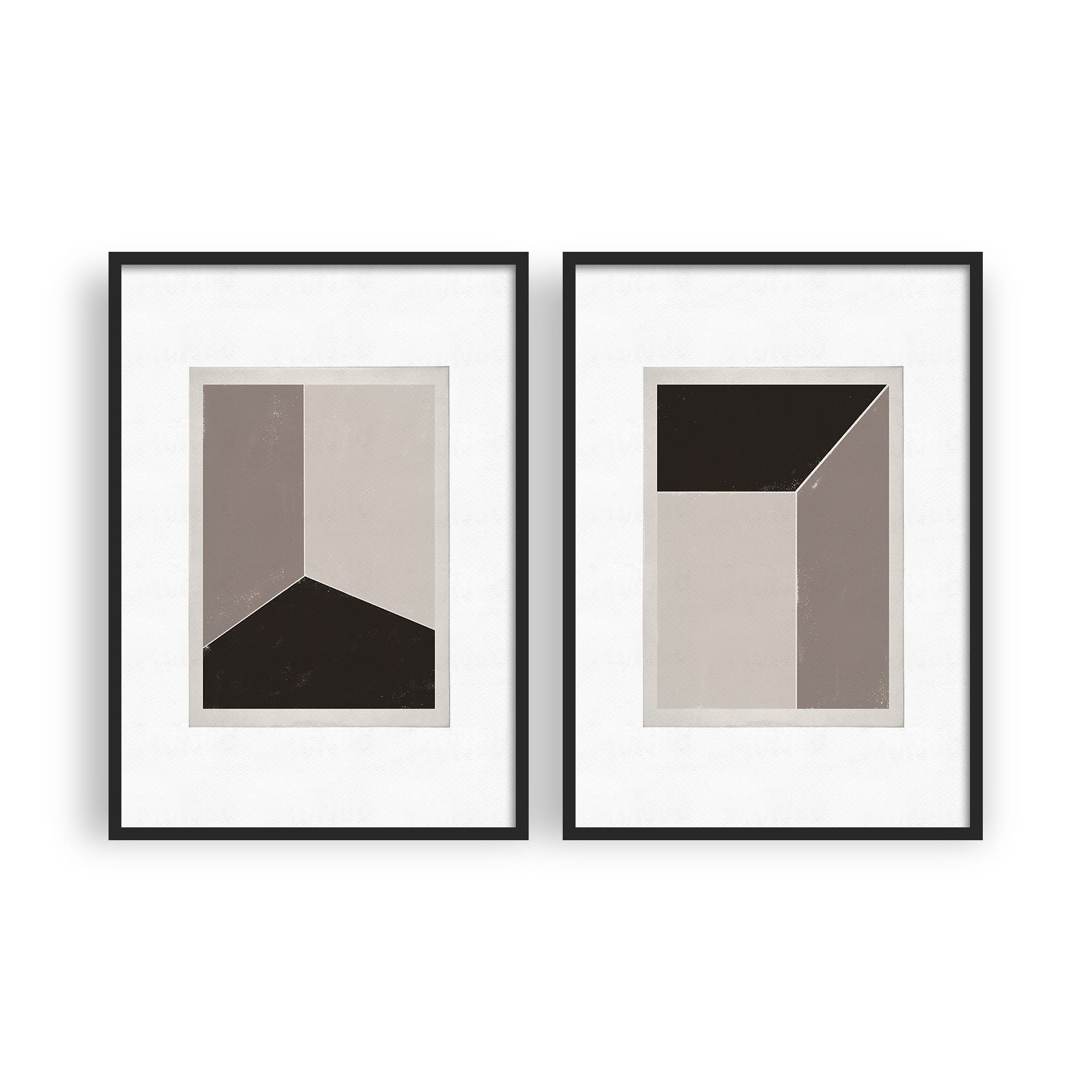 GEOMETRIC Set of 2 Printable Abstract Art Modern Wall Decor | Etsy