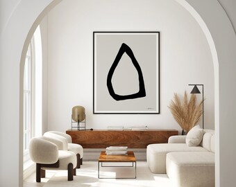 Minimalist Black Line Art Print: Scandinavian Modern Decor (Digital Download)