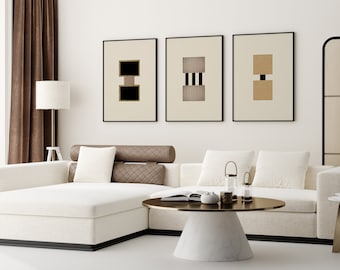 Wabi Sabi Art Prints Set: Japandi Beige Wall Decor (Digital Download)