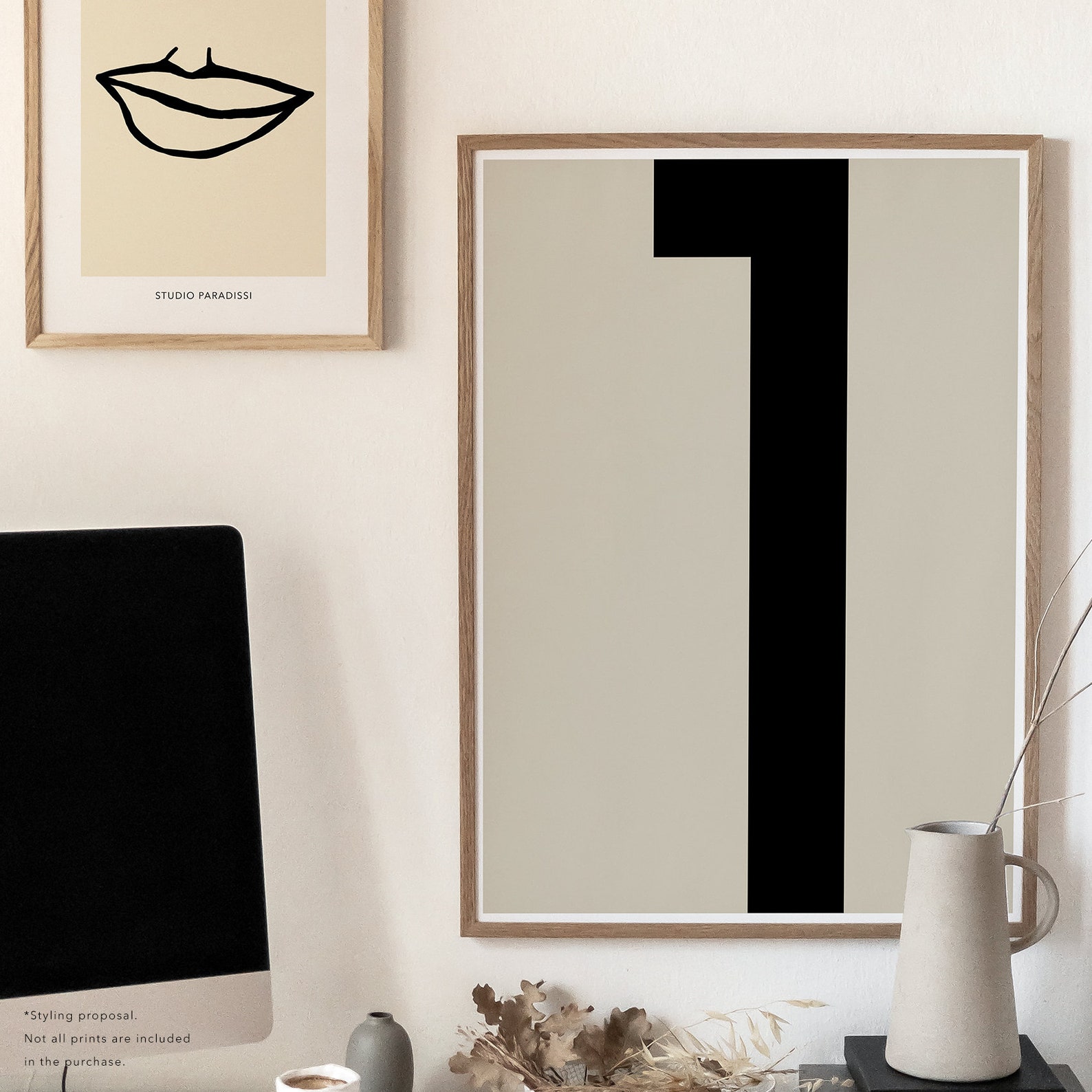 NUMBER 1 Printable Sign Modern Typography Art Print | Etsy