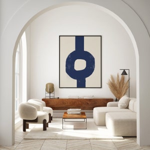 Abstract Blue Beige Line Printable Art, Geometric Simple Gallery Wall Decor, Minimalist Block Art Print, Scandinavian Poster, ABSTRACT/310