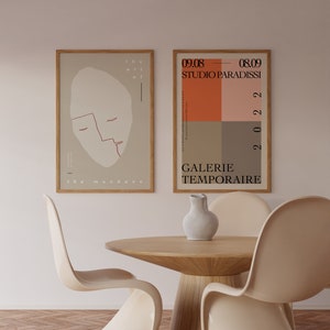 Scandinavian Abstract Art Prints: Neutral Modern Decor (Set of 2) (Digital Download)